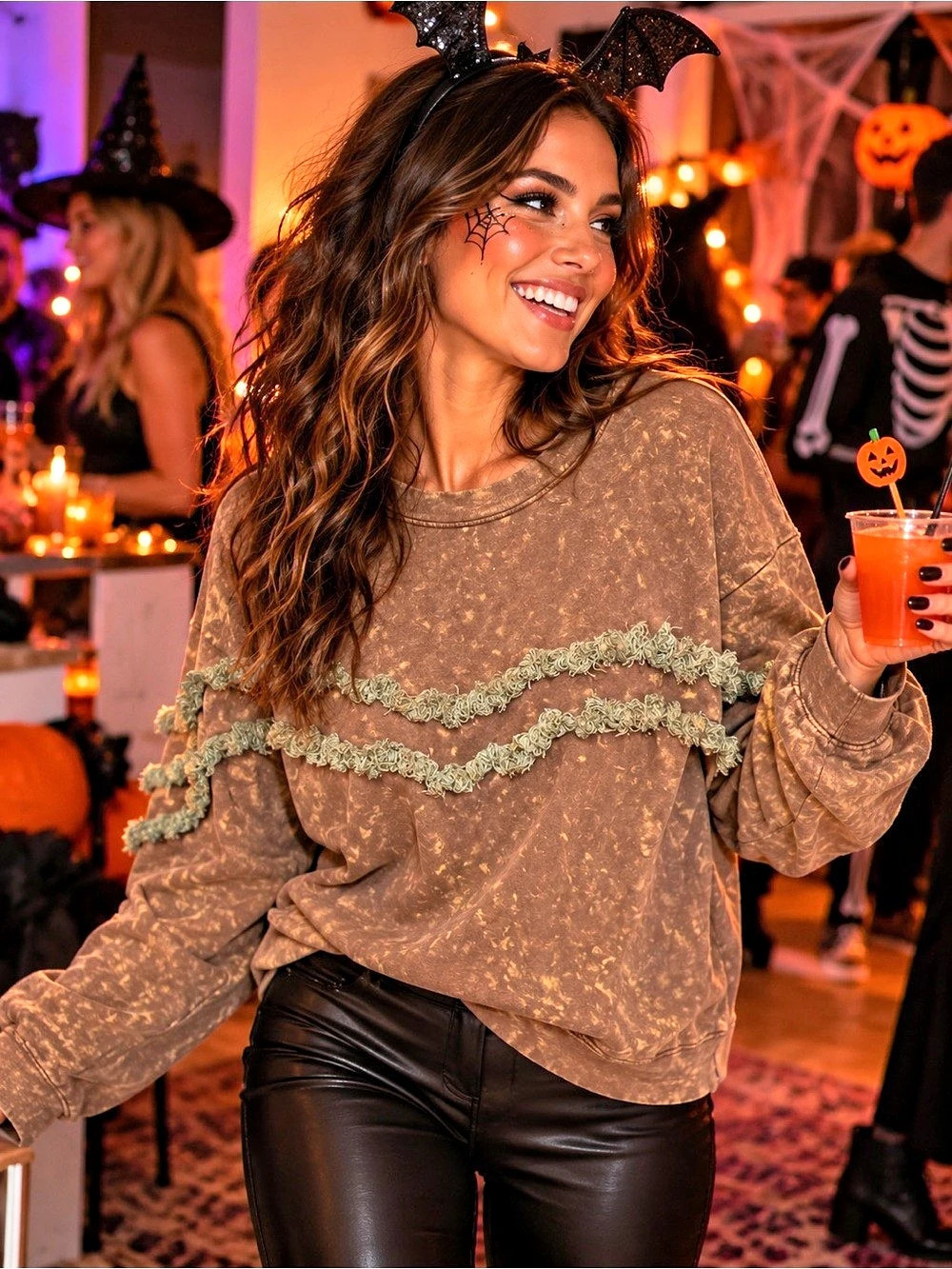 BiBi Brown Long Sleeve Top Size XL